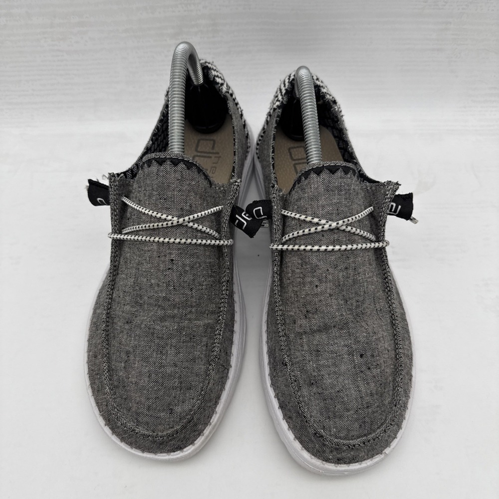 Hey Dude Wendy Womens Chambray Onyx Canvas Slip On Loafers Size 9 Shoes - Picture 10 of 16